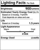 (10 Pack) Circle 13 Watt (60 Watt) Compact Fluorescent Light, Daylight 4100K, Mini Spiral Medium Base CFL Light Bulbs