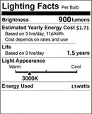 (10 Pack) Circle 13 Watt (60 Watt) Compact Fluorescent Light, Daylight 3000K, Mini Spiral Medium Base CFL Light Bulbs