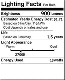 (12 Pack) CFL Mini Spiral Light Bulbs, 13 Watts (60W Equivalent), Medium Base (E26), 900 Lumens, UL Listed, 2700K – Warm White