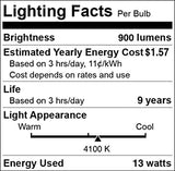 (4 Pack) PLC-13W 841, 4 Pin G24q-1, 13 Watt Double Tube, Compact Fluorescent Light Bulb, Replaces Philips 38328-1 PL-C 13W/841/4P/ALTO, Sylvania 20667 and GE 97597 - F13DBX/841/ECO4P