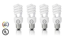 (4 Pack) Circle® 23 Watt - 100 Watt CFL Cool White Light Bulb, CFL 4100K, Spiral Medium Base, CFL 100W Equivalent Light Bulbs, UL Listed