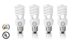 (4 Pack) Circle® 23 Watt - 100 Watt CFL Cool White Light Bulb, CFL 4100K, Spiral Medium Base, CFL 100W Equivalent Light Bulbs, UL Listed