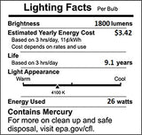 (6 Pack) PLT-26W 841, 4 Pin GX24q-3, 26 Watt Triple Tube, Compact Fluorescent Light Bulb