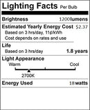 (4 Pack) PLC-18W 827, 4 Pin G24q-2, 18 Watt Double Tube, Compact Fluorescent Light Bulb, Replaces Sylvania 20683 and Philips 38329-9 - PL-C 18W/827/4P/ALTO