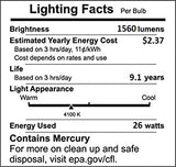 (10 Pack) PLD-26W 841, 4 Pin G24q-3, 26 Watt Double Tube, Compact Fluorescent Light Bulb, Replaces Sylvania 20669 CF26DD/E/841. Philips 38337-2 - PL-C 26W/841/4P/ALTO