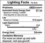 (Pack of 6) F54T5/865/HO 54-Watt T5 Fluorescent High Output Bulbs, 6500K Daylight, 54W 48 inch Fluorescent Light Bulbs