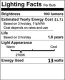 (10 Pack) PLC-13W 827, 4 Pin G24q-1, 13 Watt Double Tube, Compact Fluorescent Light Bulb, Replaces Philips 38325-7 and Sylvania 20682