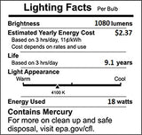 (4 Pack) PLC-18W 841, 4 Pin G24q-2, 18 Watt Double Tube, Compact Fluorescent Light Bulb, Replaces Sylvania 20668 and Philips - PL-C 18W/841/4P/ALTO