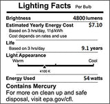 (Pack of 6) F54T5/841/HO 54-Watt T5 Fluorescent High Output Bulbs, 4100K Cool White, 54W 48 inch Fluorescent Light Bulbs