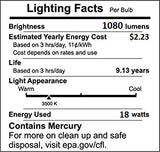 (4 Pack) CFL Bulbs Direct Generic Replacement for Panasonic FDS18E35/4 18W 3500K Double Tube, 4 Pin G24q-2 Base, Compact Fluorescent Light Bulbs