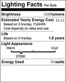 (10 Pack) PLT-42W 827, 4 Pin GX24Q-4 , 42 Watt Triple Tube, Compact Fluorescent Light Bulb