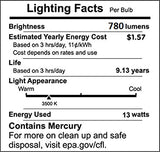 (4 Pack) PLC-13W 835, 4 Pin G24q-1, 13 Watt Double Tube, Compact Fluorescent Light Bulb, Replaces Philips 38327-3, GE 97596 and Sylvania 20671