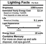 (10 Pack) PLT-18W 841, 4 Pin GX24Q-2, 18 Watt Triple Tube, Compact Fluorescent Light Bulb