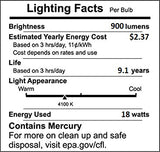 (6 Pack) PLT-18W 841, 4 Pin GX24Q-2, 18 Watt Triple Tube, Compact Fluorescent Light Bulb