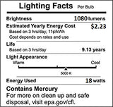 (6 Pack) PLT-18W 850, 4 Pin GX24Q-2, 18 Watt Triple Tube, Compact Fluorescent Light Bulb