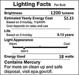 (6 Pack) PLT-18W 835, 4 Pin GX24Q-2, 18 Watt Triple Tube, Compact Fluorescent Light Bulb